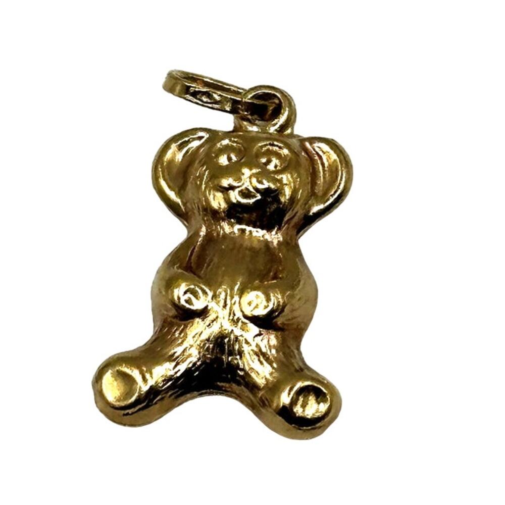 14K Yellow Gold Teddy Bear Pendant PE-180